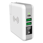 (3-in-1) 6700mAh Battery Power Bank / (3-Port) USB Travel / Wireless Charger
